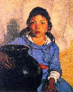 Robert Henri Gregorita with the Santa Clara Bowl oil